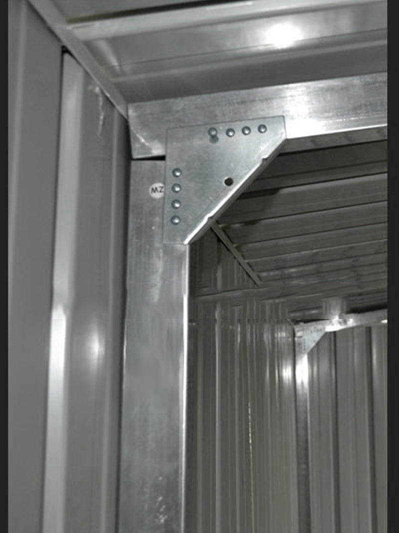 Casetta Box da Giardino in Lamiera di Acciaio Porta Utensili 360x514x230 cm Enaudi Bianca