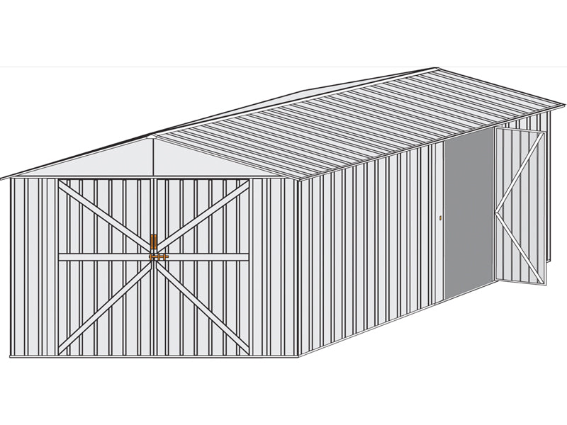 Casetta Box da Giardino in Lamiera di Acciaio Porta Utensili 360x514x230 cm Enaudi Bianca