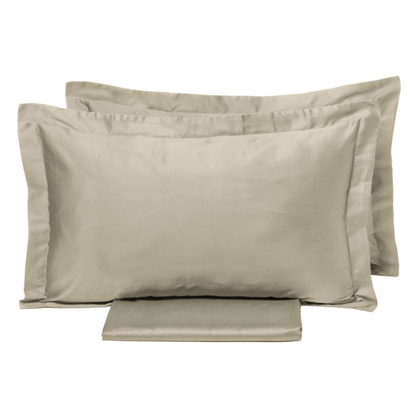 online Housse de couette double avec sac et taies d'oreiller couleur unie Garrini Clarice Sand