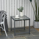 Tavolo da Giardino in Alluminio e Rattan Sintetico Grigio 50x49.5x50 cm 