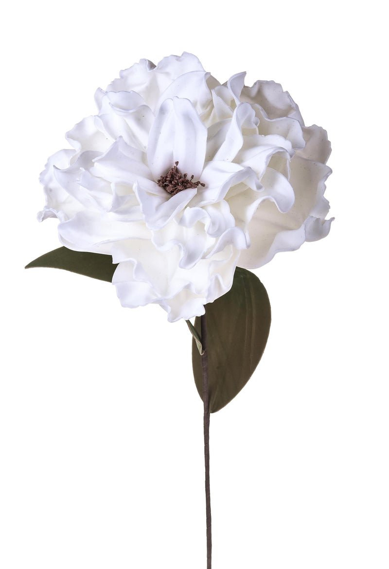 Set 2 Fiori di Peonia Artificiale Artificiale Altezza 74 cm Bianco