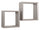 Lot de 2 Etagères Cubes Murales Carrées en Panneaux de Fibres de Chêne Gris Genève Neuf