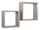 Lot de 2 Etagères Cubes Murales Carrées en Panneaux de Fibres de Chêne Gris Genève Neuf
