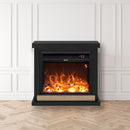 Camino Elettrico da Pavimento 75x67,8x24,5 cm Effetto Fiamma 1500W Sined Sorano Nero