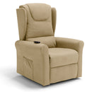 Poltrona Alzapersona Elettrica 2 motori 78x75x110 cm in Tessuto Houston Detroit Camel