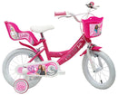 Bicicletta per Bambine 14" Barbie Freni Caliper e Stabilizzatori in Acciaio Hi-Ten Rosa      