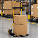 Carrello Portapacchi 38,5x40x102 cm con Maniglia Telescopica Portata 60 kg e Telaio in Acciaio Giallo      