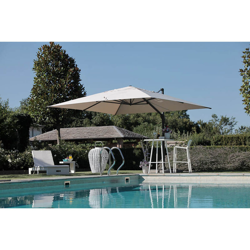 Ombrellone da Giardino Decentrato 3x3m in Alluminio Montana Nero