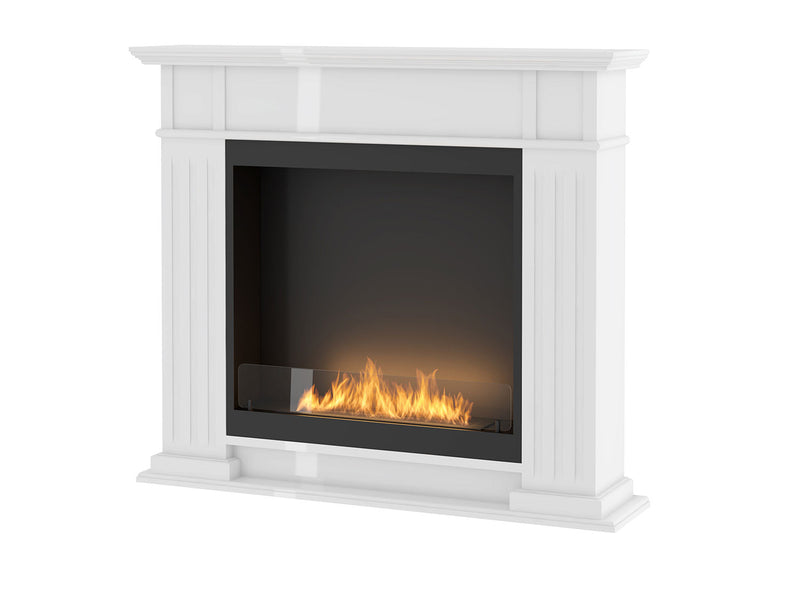 Camino a Bioetanolo da Pavimento 115x25 cm Inportal 1 Bianco con Vetro