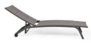 Lettino Prendisole da Giardino 61x192x96 cm con Ruote in Alluminio Tortora