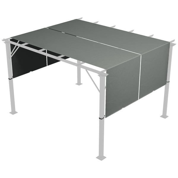 Copertura per Gazebo Pergola 488x122 cm con Tasche e Cinghie in Poliestere Grigio Carbone sconto