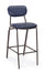Tabouret de bar vintage bleu Debbie recouvert de similicuir