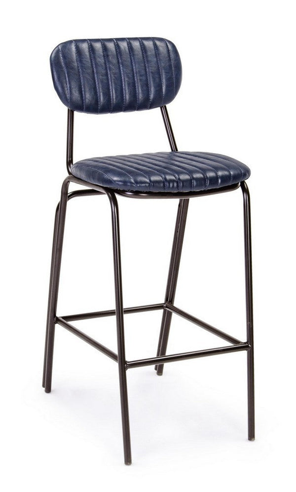 sconto Tabouret de bar vintage bleu Debbie recouvert de similicuir