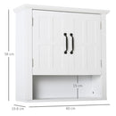 Mobiletto da Parete 2 Ante con Ripiano in Legno Bianco 60x19.8x58 cm 