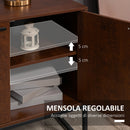 Mobile Buffet Stile Industriale 120x40x83 cm con Armadietto 2 Ante e 3 Cassetti Marrone
