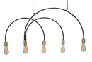 Lampadario Darky M 104x5x50 cm in Ferro Oro e Nero