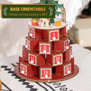 Calendario Avvento di Natale a Cono 22x22x35 cm Con 10 Luci a LED in Compensato