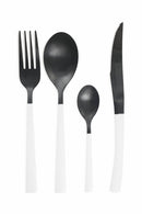 Servizio Set di Posate 24 Pezzi in Acciaio Villa d'Este Home Tivoli Inverse Nero/Bianco