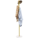 Appendiabiti da Terra 8 Ganci 32x164cm Base in Marmo e Acciaio Oro 