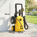 Idropulitrice Elettrica 1600W Portatile con Ugello Regolabile e Ruote Giallo      