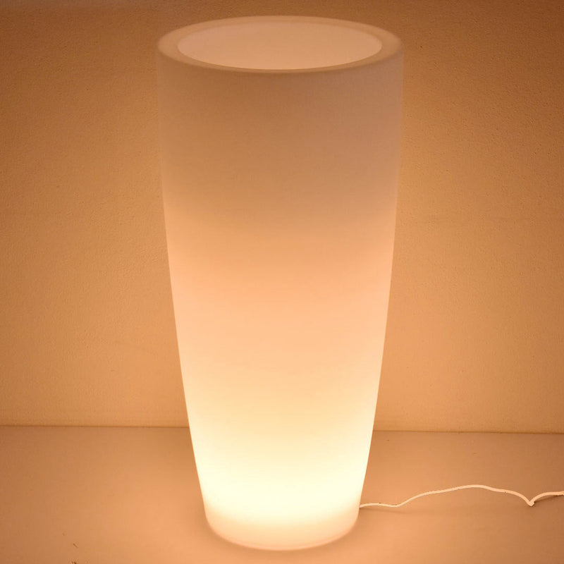 Vaso Luminoso da Giardino a LED Ø33 cm in Resina 5W Cypress Bianco Caldo