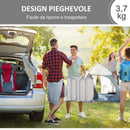 Set 2 Lettini Prendisole Pieghevoli 137x56x82 cm in Metallo Tessuto a Rete Beige
