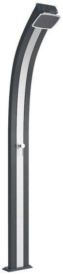 Doccia Solare da Esterno Giardino 25L Miscelatore Arkema Spring Fascia Inox Grigio Antracite