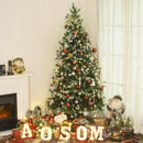 Albero di Natale Artificiale Innevato 210 cm 1172 Rami con Bacche Rosse  Pino Verde