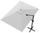 Parasol de jardin décentralisé 3x4m en aluminium avec toile en polyester gris et blanc Mosini Blues