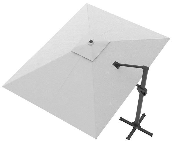 sconto Parasol de jardin décentralisé 3x4m en aluminium avec toile en polyester gris et blanc Mosini Blues