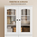 Mobile Dispensa Cucina con Ante, Armadietti e Cerniere a Chiusura Silenziosa, in Legno, 60x40x162 cm, Bianco      