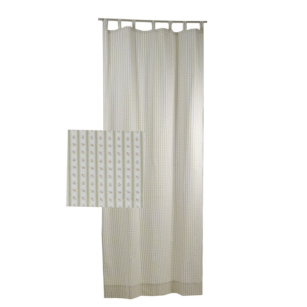 Rideau tissu romarin rayé 140xh300x2 cm sconto