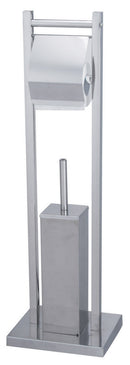 Piantana Porta Rotolo e Porta Scopino in Acciaio Fadi Cromato