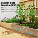 Orto in Cassetta 235x121x26 cm con Divisorio Centrale e Fondo Aperto in Legno di Abete      