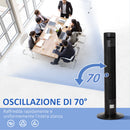 Ventilatore a Torre 45W a 4 Modalità e 3 Velocità con Timer da 12h 31.5x31.5x96 cm in ABS Nero