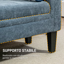 Panca Fondoletto Braccioli Trapuntati e 2 Cuscini 115,5x45x56 cm in Ciniglia e Legno Grigio-Blu e Nero  