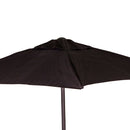 Set da Pranzo 6 Pezzi per Giardino Patio Tavolo Piano in Vetro con Ombrellone e 4 Sedie Pieghevoli Nero