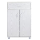 Mobiletto Multiuso 63x95x33 cm in Legno Melaminico Rovere Sbiancato