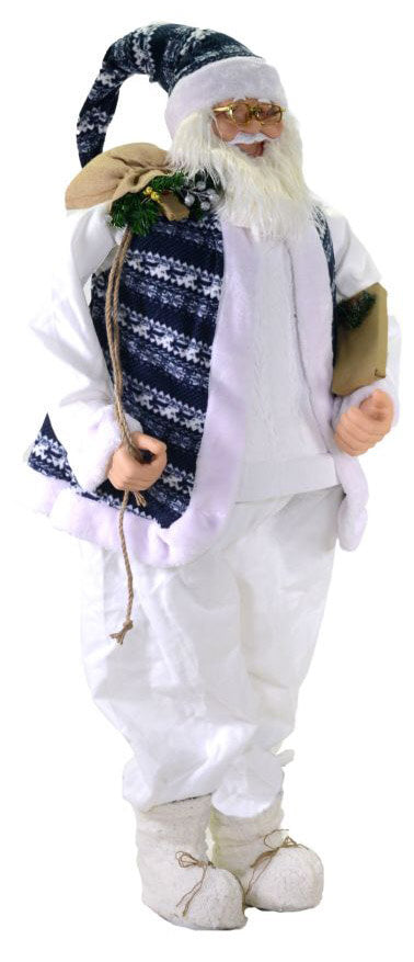 Pupazzo Babbo Natale H152 cm Bianco e Blu