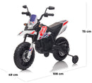 Moto Elettrica per Bambini 12V con Licenza Aprilia RX-125 Motocross Bianca