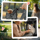 Passeggino per Cani Pieghevole 75x45x97 cm con Portabicchieri e Cestino in Tessuto Grigio Carbone   