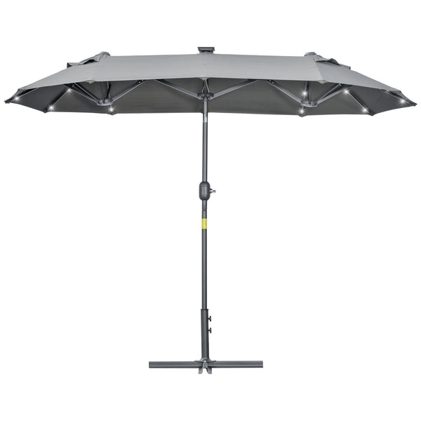Ombrellone Doppio da Giardino 295x150x219 cm in Acciaio e Poliestere Grigio prezzo