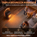 Stufa a Gas 4,2 kW 37x29x55 cm con 3 Livelli di Calore Sensore ODS e Protezione Antiribaltamento in Metallo Nera      