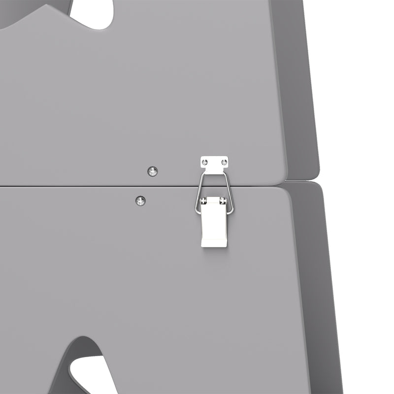 Scala Montessori Convertibile  60x44.5x86 cm in Set Tavolo e Sedie con Barra di Sicurezza in Legno Grigio      