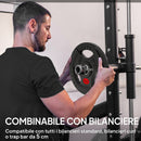 Set di Dischi Pesi 2x10 kg con Foro da 5 cm e 3 Impugnature Acciaio con Rivestimento in Plastica Nero      