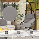 Amaca a Dondolo 118x98x192 cm Imbottita con Cuscino in Acciaio e Poliestere Grigio e Nero  