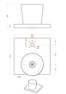 Base con Vaschetta per Fontane con Ghiera Piccola 40x40x5 cm in Cemento Belfer 42/BSE/4 Turchese
