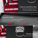 Cassetta per Attrezzi a 6 Cassetti 60x26x34 cm con Serratura in Acciaio Nero e Rosso   