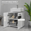 Mobile Sotto Lavabo Bagno 2 Ante 60x36,5x56 cm in MDF Bianco