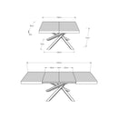 Tavolo Allungabile 140-244x90x77 cm Volantis Bianco Frassino Telaio 4A 